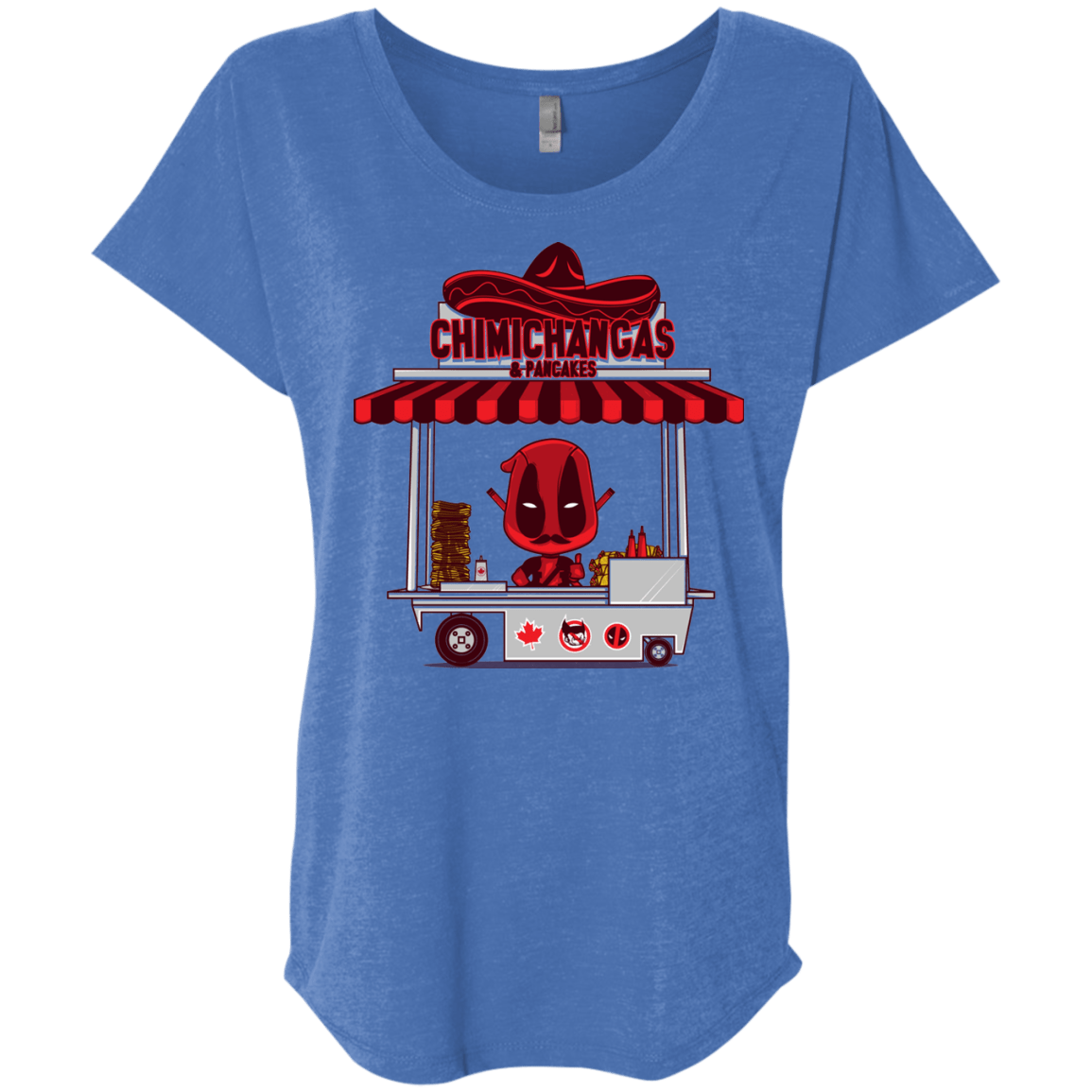 T-Shirts Vintage Royal / X-Small CHIMICHANGAS & PANCAKES Triblend Dolman Sleeve