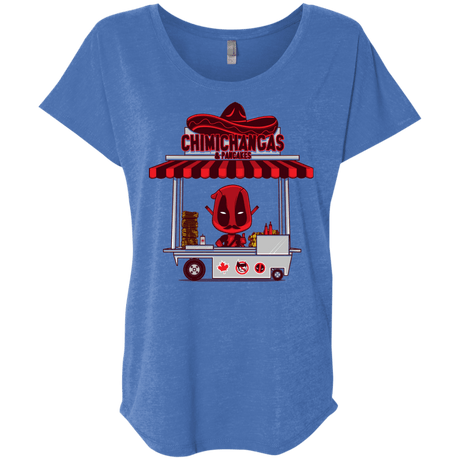 T-Shirts Vintage Royal / X-Small CHIMICHANGAS & PANCAKES Triblend Dolman Sleeve