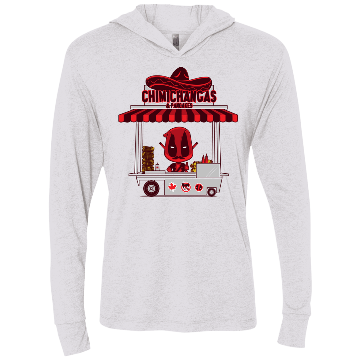 T-Shirts Heather White / X-Small CHIMICHANGAS & PANCAKES Triblend Long Sleeve Hoodie Tee