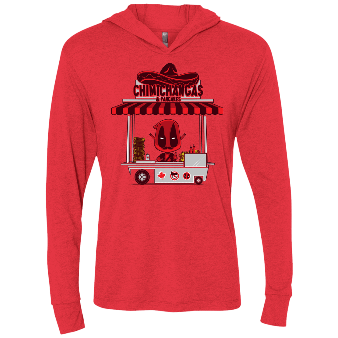 T-Shirts Vintage Red / X-Small CHIMICHANGAS & PANCAKES Triblend Long Sleeve Hoodie Tee