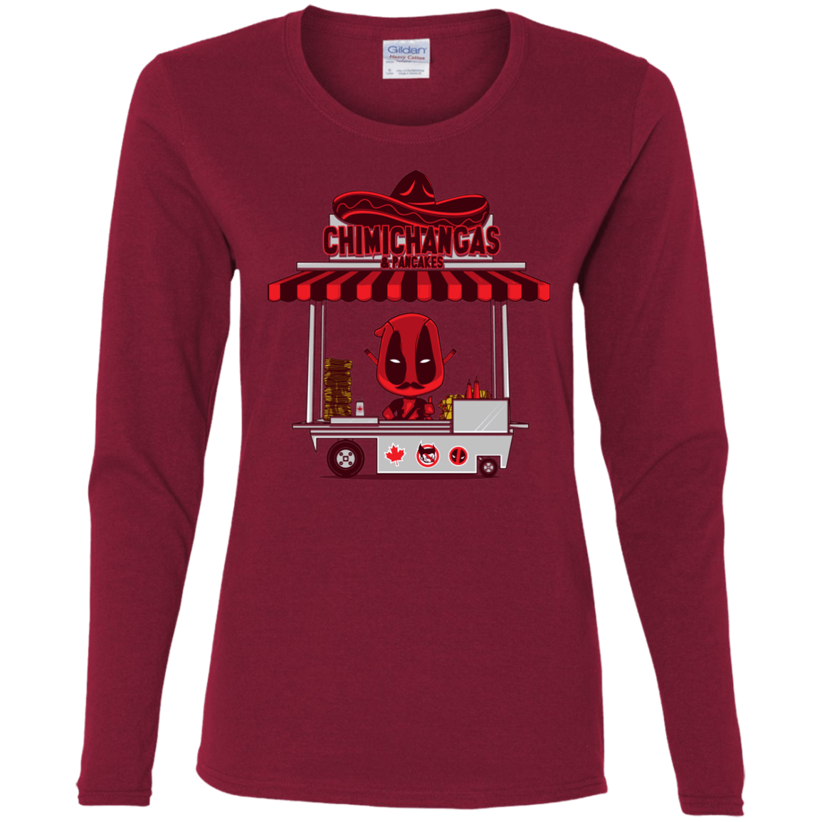 T-Shirts Cardinal / S CHIMICHANGAS & PANCAKES Women's Long Sleeve T-Shirt