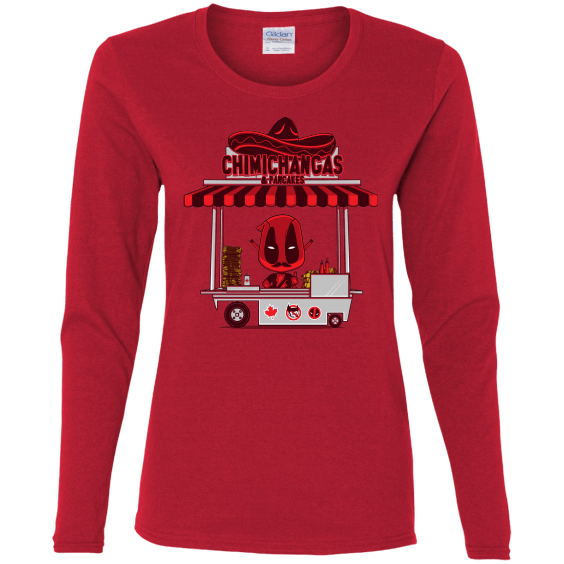 T-Shirts Red / S CHIMICHANGAS & PANCAKES Women's Long Sleeve T-Shirt