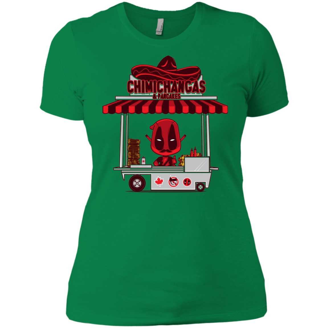 T-Shirts Kelly Green / X-Small CHIMICHANGAS & PANCAKES Women's Premium T-Shirt