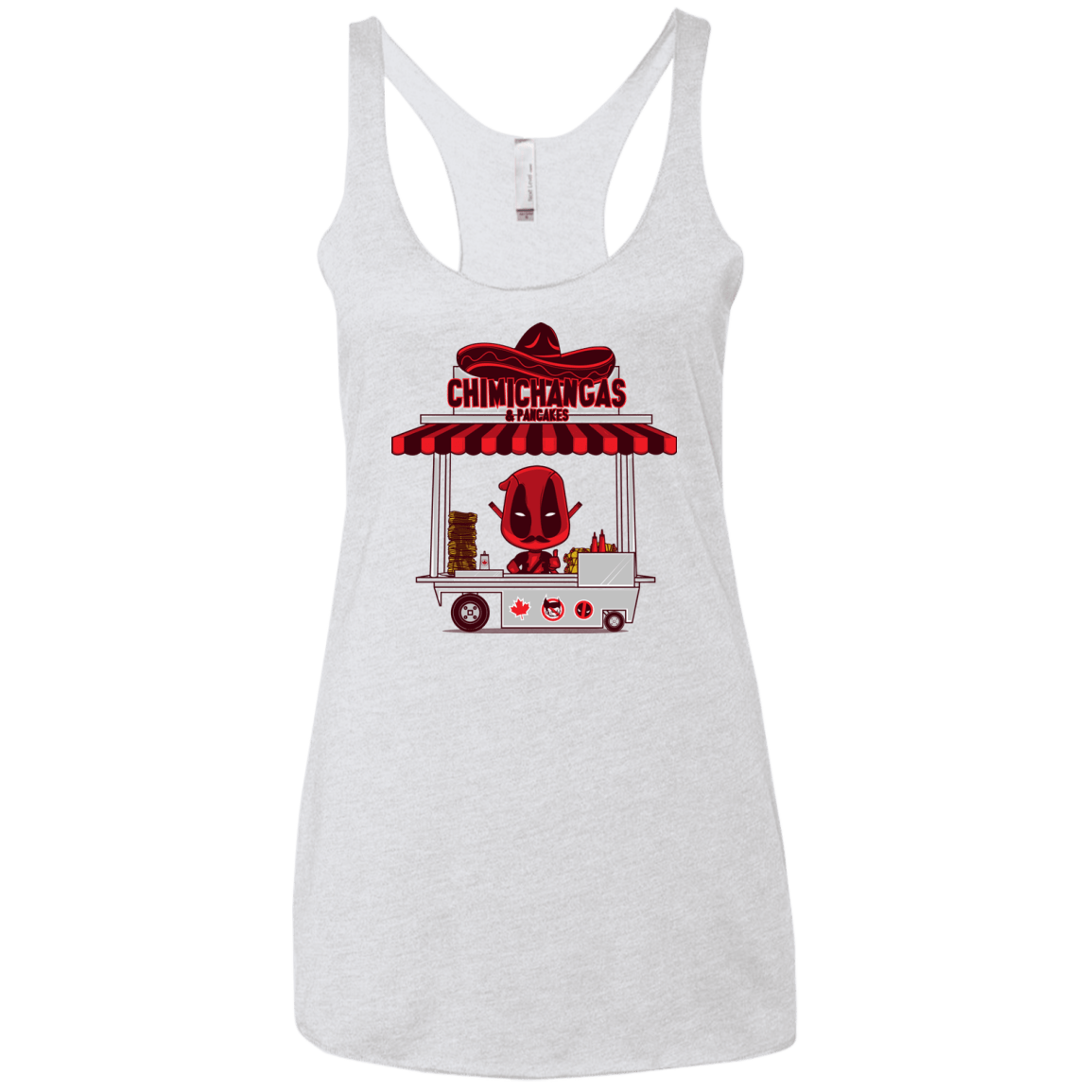 T-Shirts Heather White / X-Small CHIMICHANGAS & PANCAKES Women's Triblend Racerback Tank