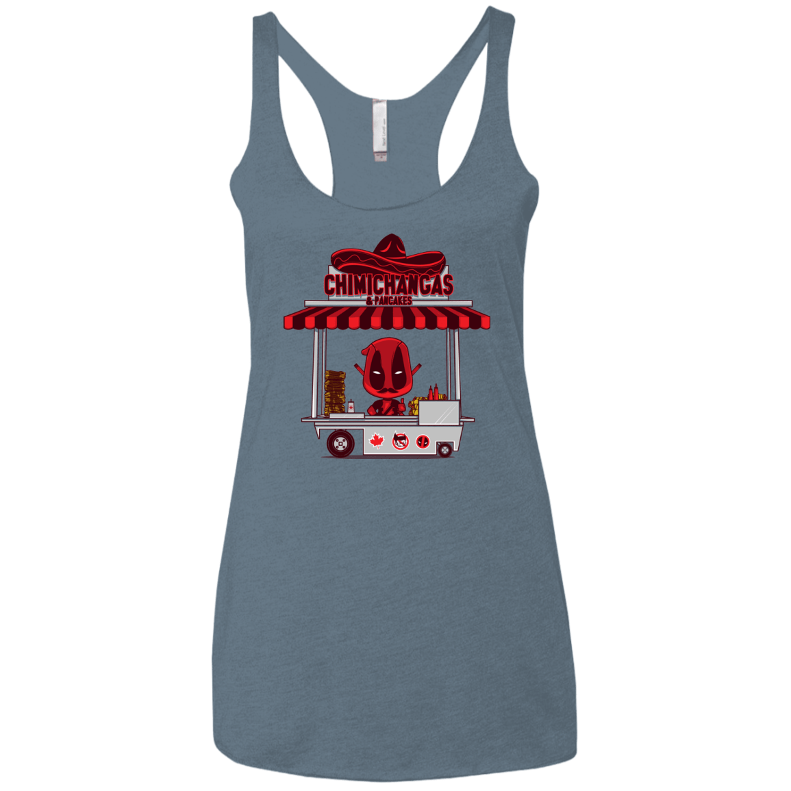 T-Shirts Indigo / X-Small CHIMICHANGAS & PANCAKES Women's Triblend Racerback Tank