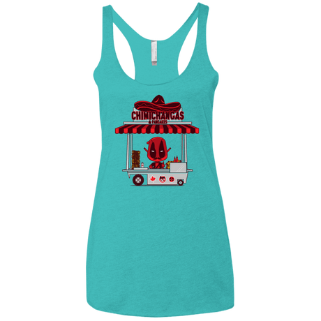 T-Shirts Tahiti Blue / X-Small CHIMICHANGAS & PANCAKES Women's Triblend Racerback Tank