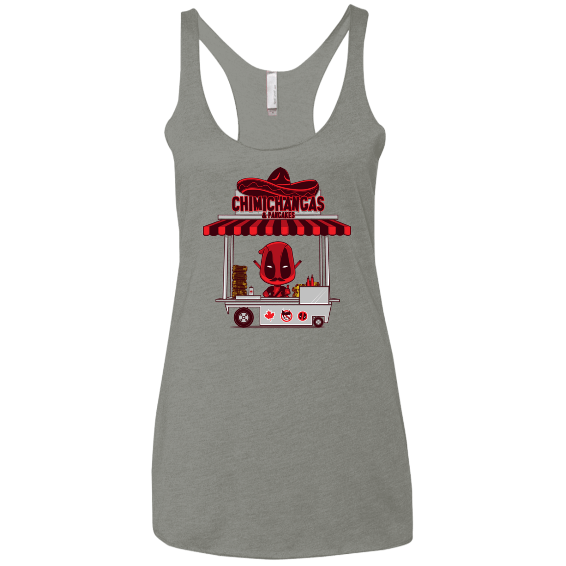 T-Shirts Venetian Grey / X-Small CHIMICHANGAS & PANCAKES Women's Triblend Racerback Tank