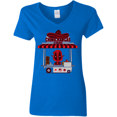 T-Shirts Royal / S CHIMICHANGAS & PANCAKES Women's V-Neck T-Shirt