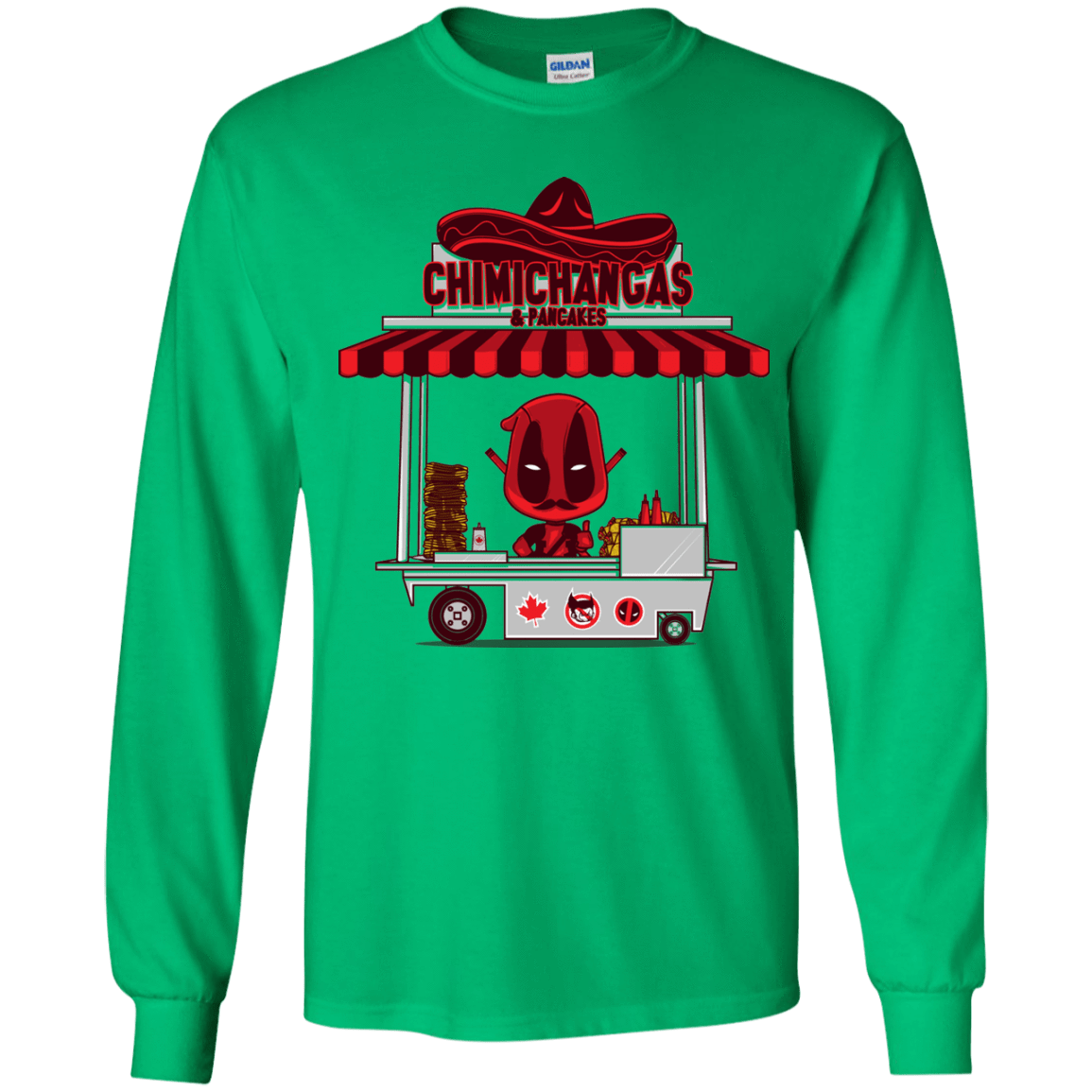 T-Shirts Irish Green / YS CHIMICHANGAS & PANCAKES Youth Long Sleeve T-Shirt