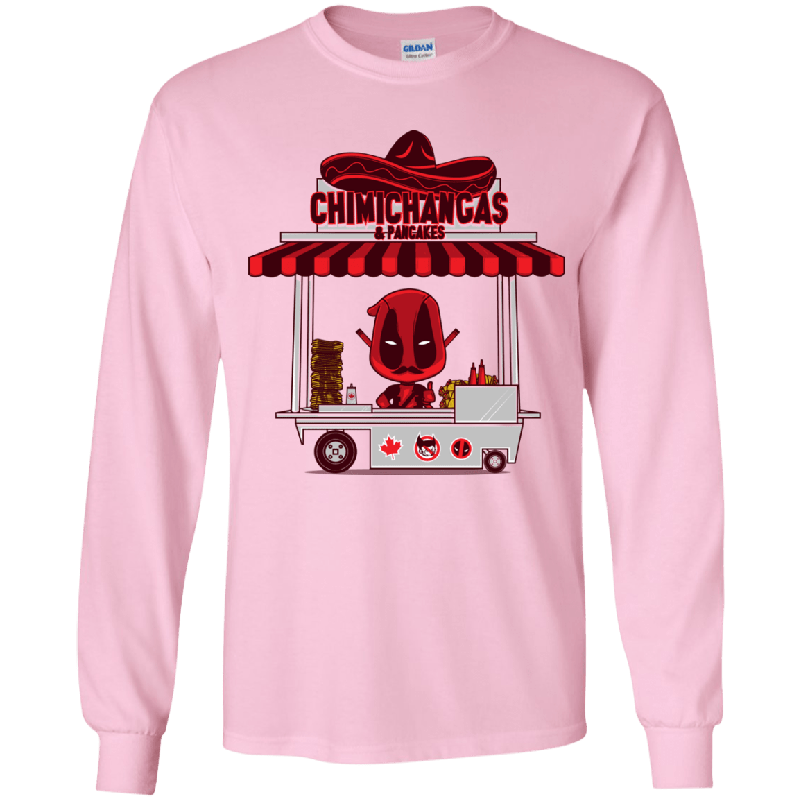 T-Shirts Light Pink / YS CHIMICHANGAS & PANCAKES Youth Long Sleeve T-Shirt