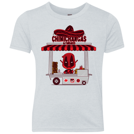 T-Shirts Heather White / YXS CHIMICHANGAS & PANCAKES Youth Triblend T-Shirt