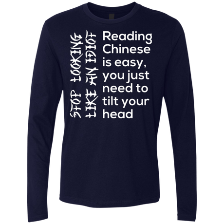 T-Shirts Midnight Navy / Small Chinese Men's Premium Long Sleeve