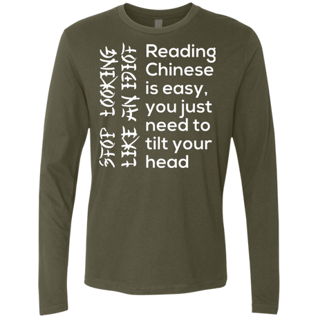 T-Shirts Military Green / Small Chinese Men's Premium Long Sleeve