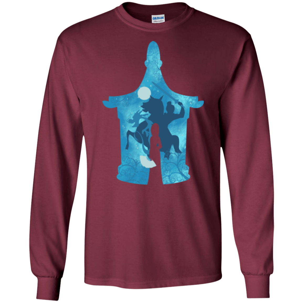 T-Shirts Maroon / S Chinese Portrait Men's Long Sleeve T-Shirt