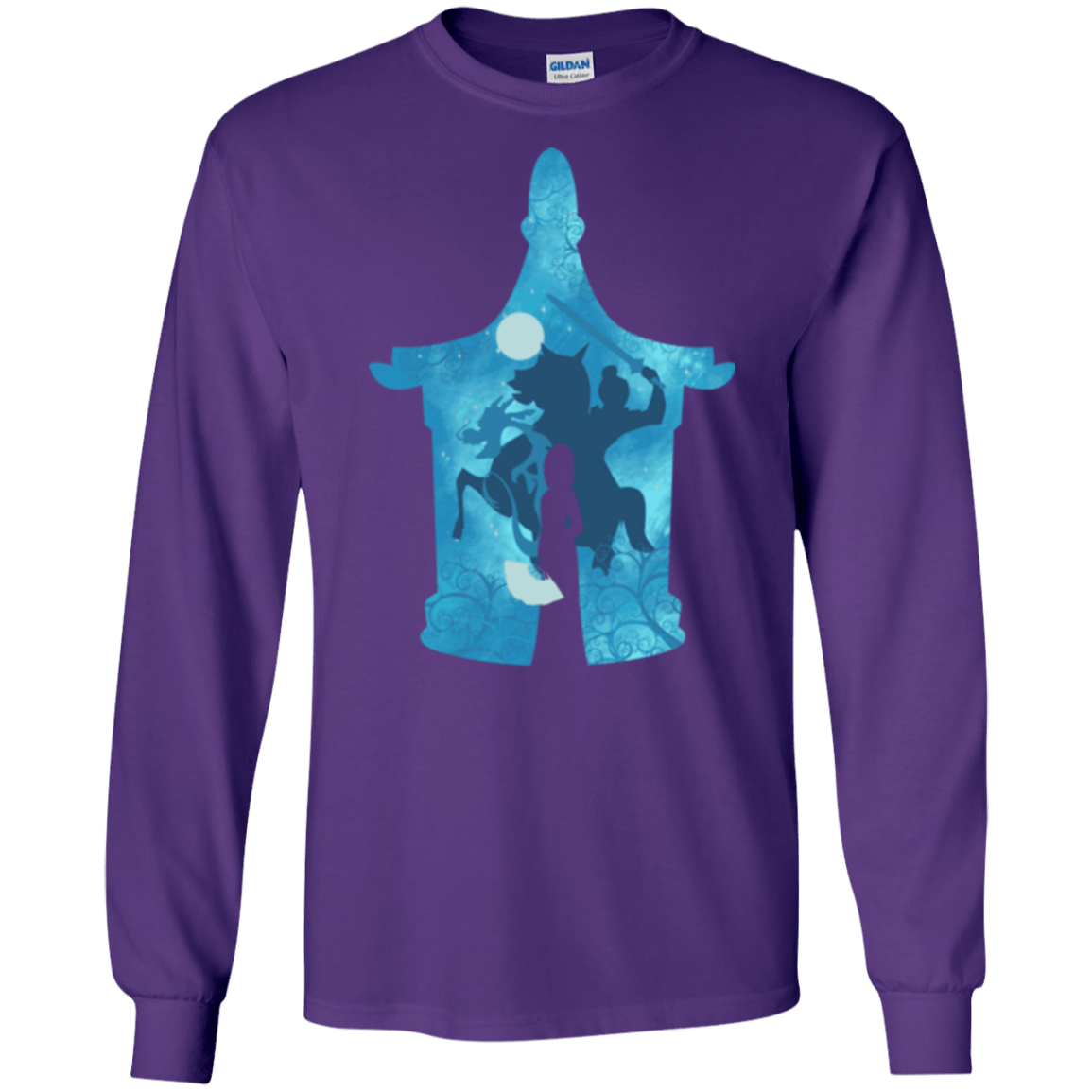 T-Shirts Purple / S Chinese Portrait Men's Long Sleeve T-Shirt