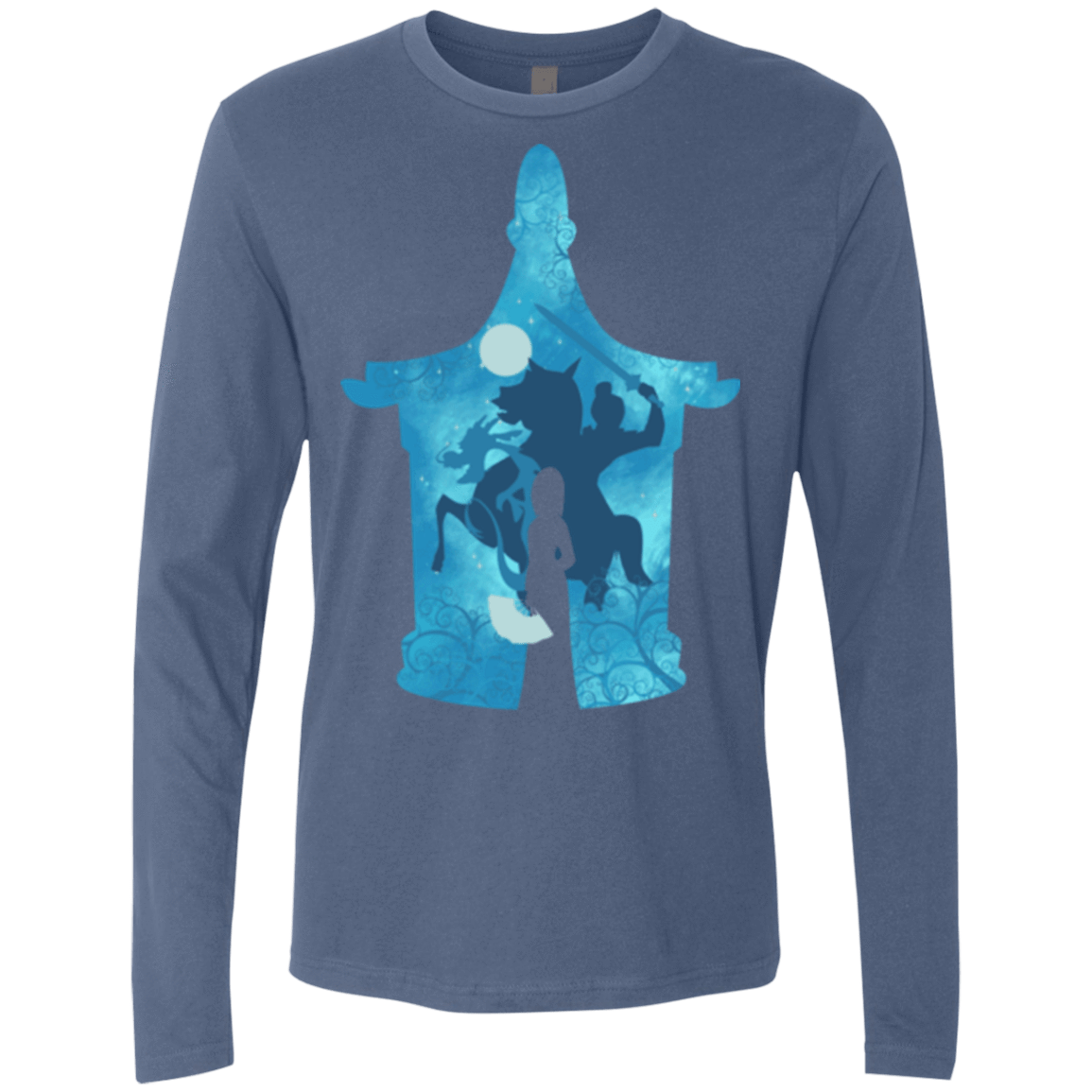 T-Shirts Indigo / S Chinese Portrait Men's Premium Long Sleeve
