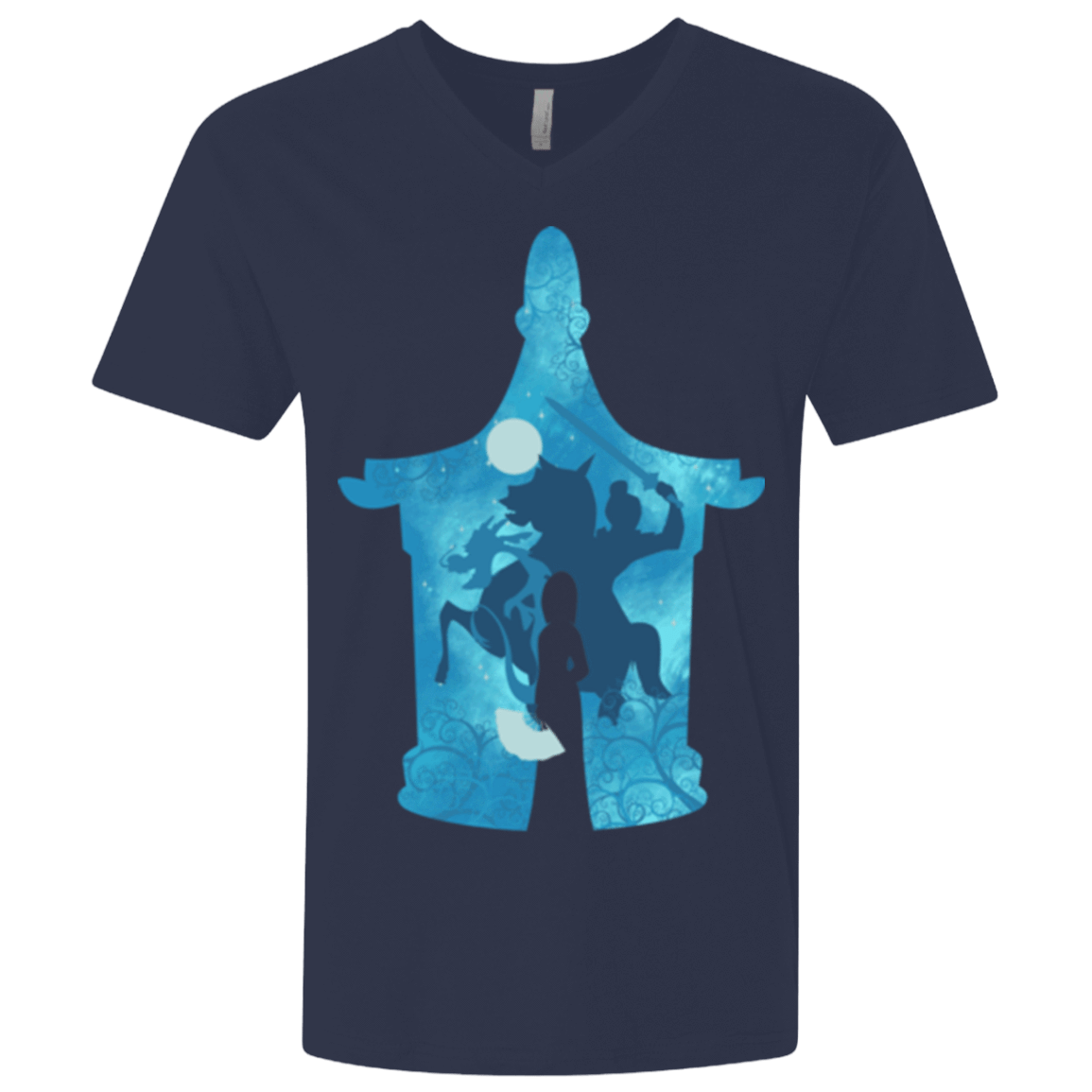 T-Shirts Midnight Navy / X-Small Chinese Portrait Men's Premium V-Neck