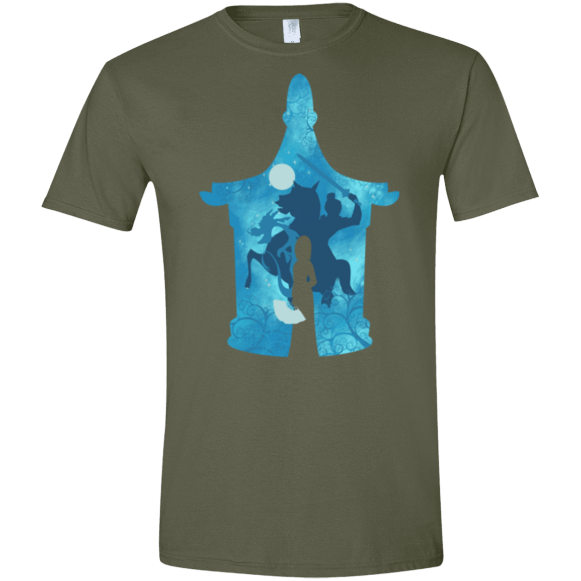 T-Shirts Military Green / S Chinese Portrait Men's Semi-Fitted Softstyle