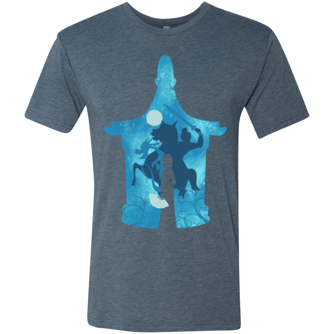 T-Shirts Indigo / S Chinese Portrait Men's Triblend T-Shirt