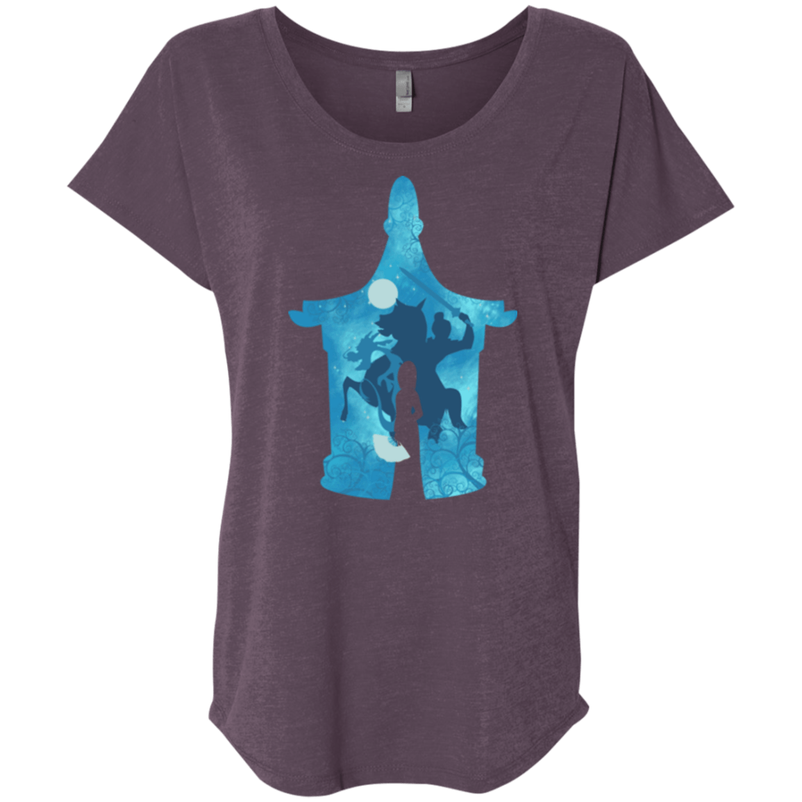 T-Shirts Vintage Purple / X-Small Chinese Portrait Triblend Dolman Sleeve
