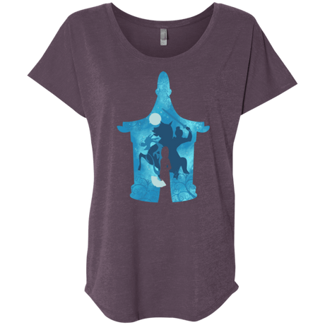 T-Shirts Vintage Purple / X-Small Chinese Portrait Triblend Dolman Sleeve