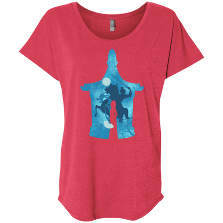 T-Shirts Vintage Red / X-Small Chinese Portrait Triblend Dolman Sleeve