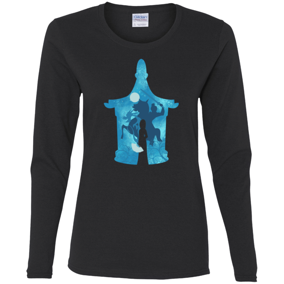 T-Shirts Black / S Chinese Portrait Women's Long Sleeve T-Shirt