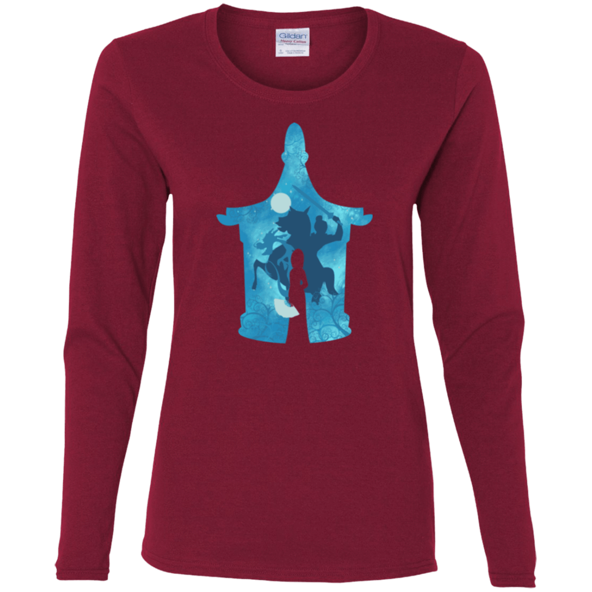 T-Shirts Cardinal / S Chinese Portrait Women's Long Sleeve T-Shirt