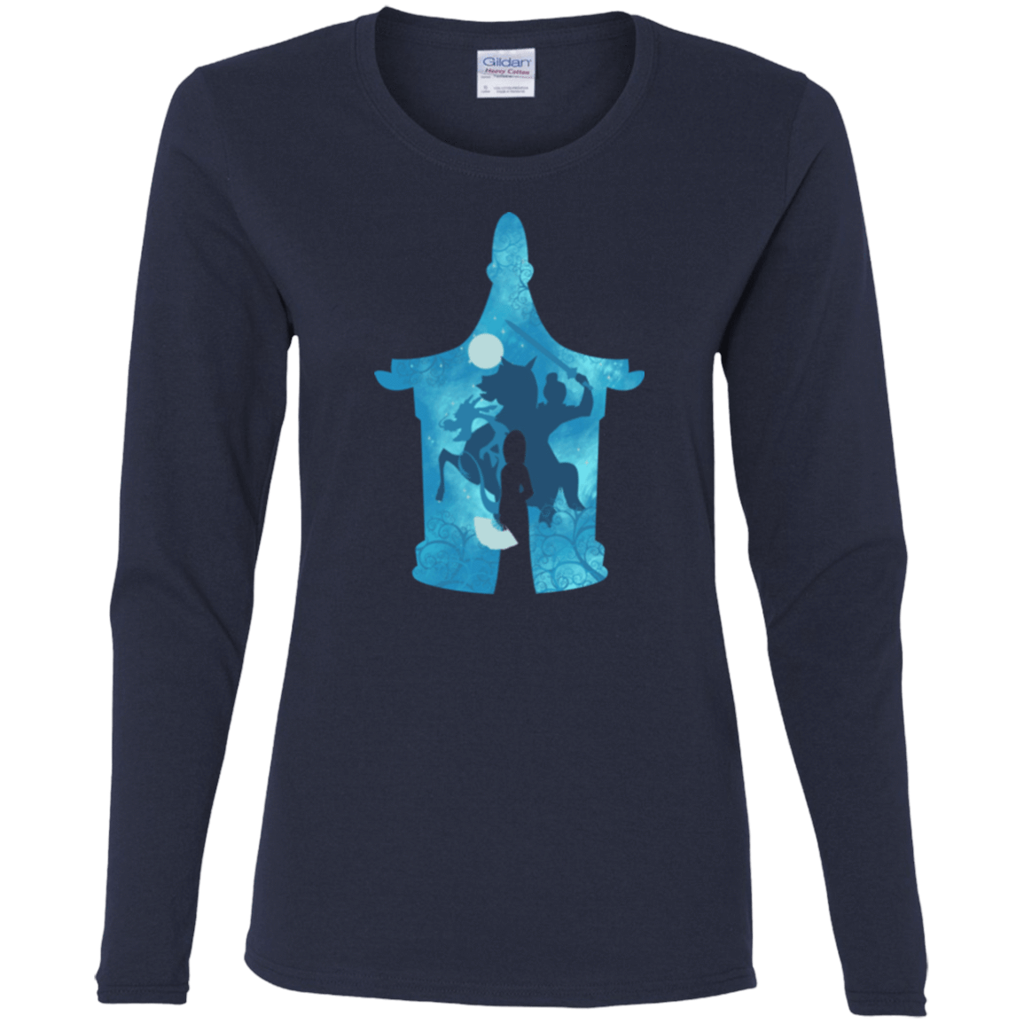 T-Shirts Navy / S Chinese Portrait Women's Long Sleeve T-Shirt