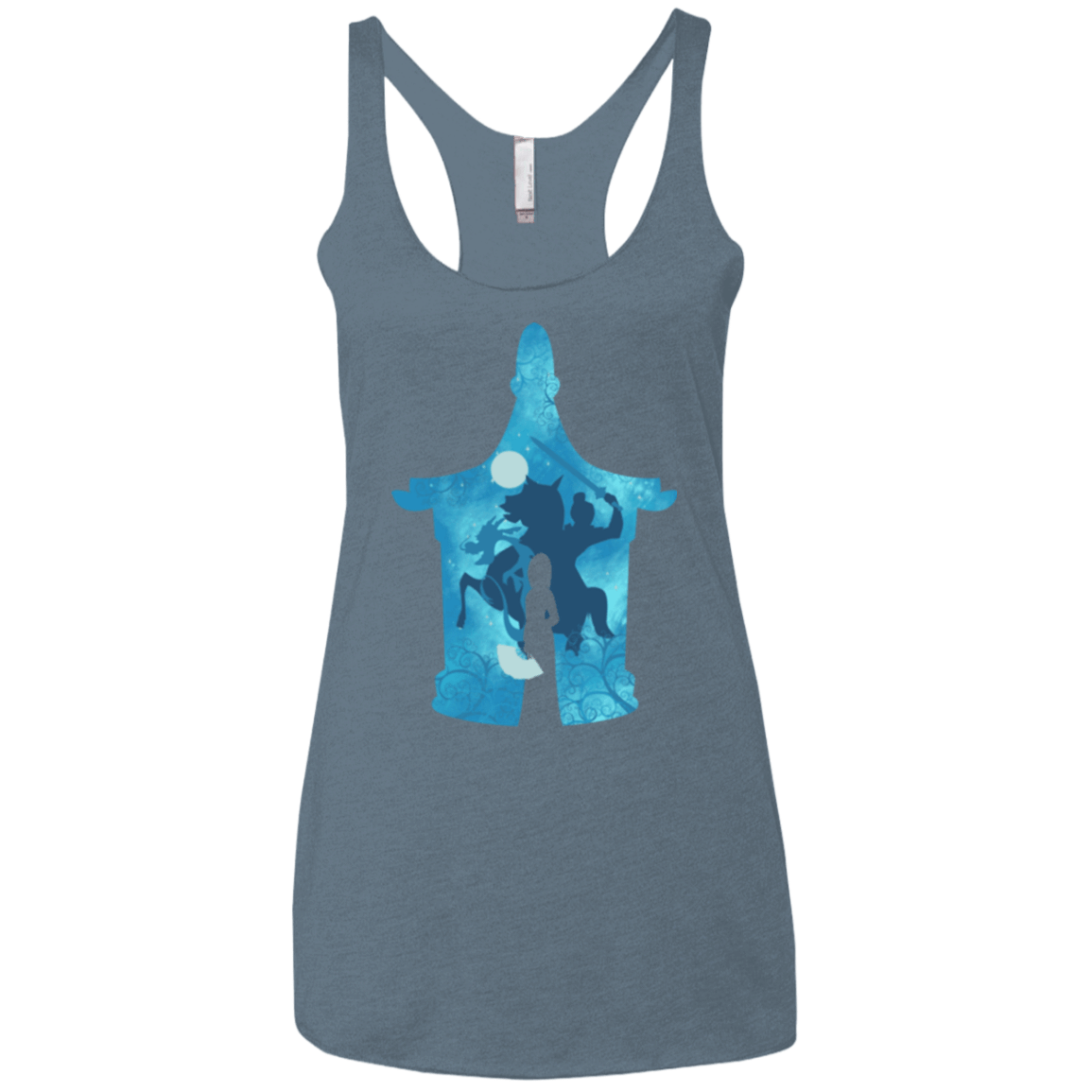 T-Shirts Indigo / X-Small Chinese Portrait Women's Triblend Racerback Tank