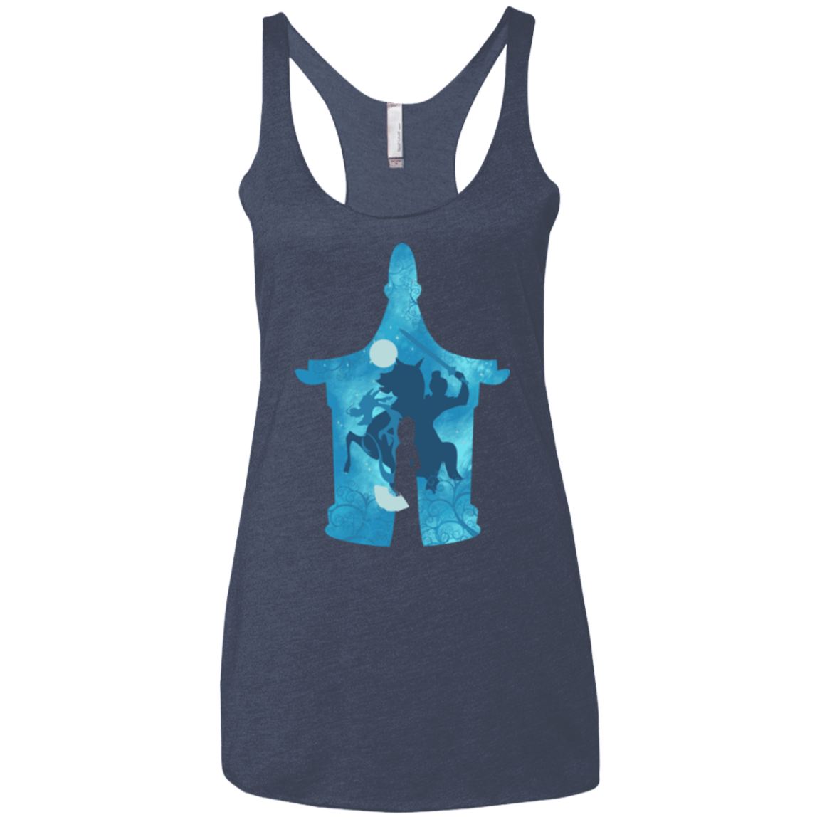 T-Shirts Vintage Navy / X-Small Chinese Portrait Women's Triblend Racerback Tank