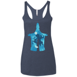 T-Shirts Vintage Navy / X-Small Chinese Portrait Women's Triblend Racerback Tank