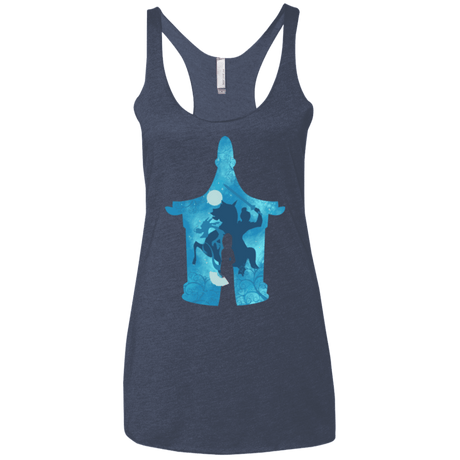 T-Shirts Vintage Navy / X-Small Chinese Portrait Women's Triblend Racerback Tank
