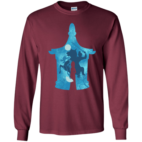T-Shirts Maroon / YS Chinese Portrait Youth Long Sleeve T-Shirt