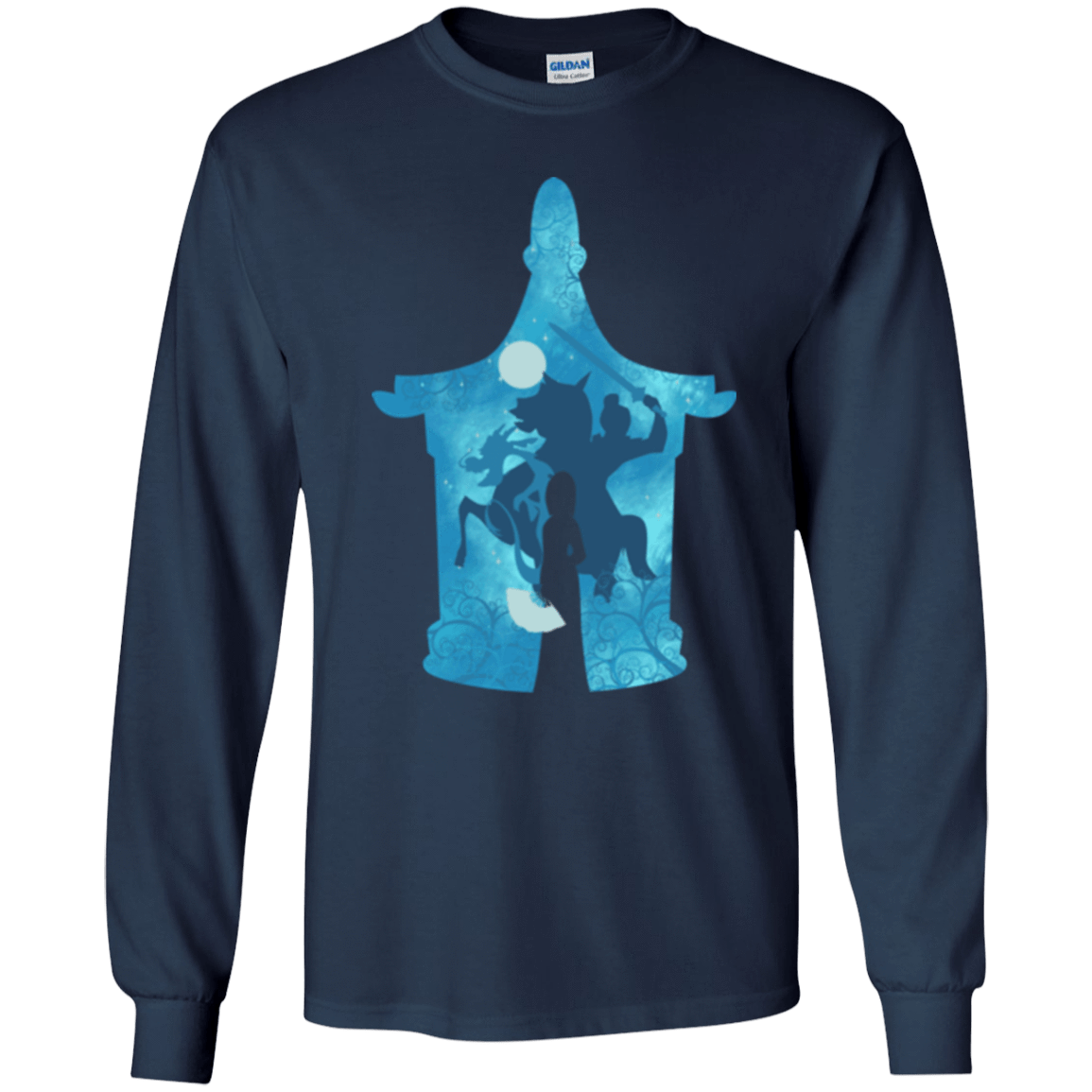 T-Shirts Navy / YS Chinese Portrait Youth Long Sleeve T-Shirt