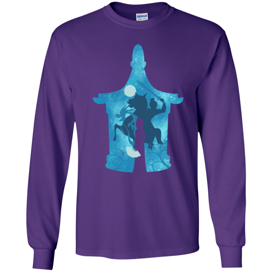T-Shirts Purple / YS Chinese Portrait Youth Long Sleeve T-Shirt