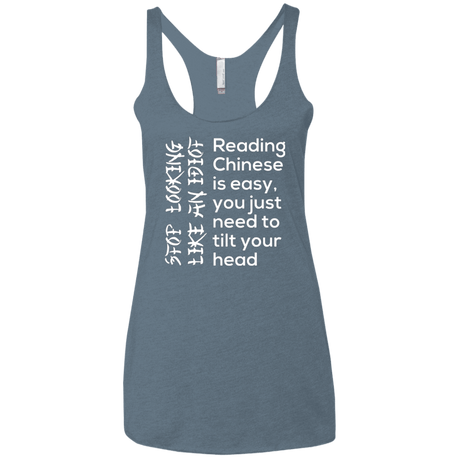 T-Shirts Indigo / X-Small Chinese Women's Triblend Racerback Tank