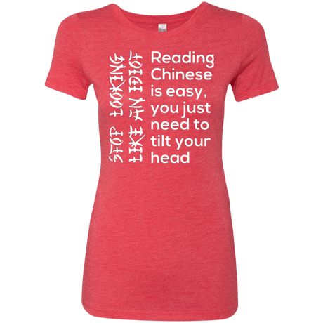 T-Shirts Vintage Red / Small Chinese Women's Triblend T-Shirt