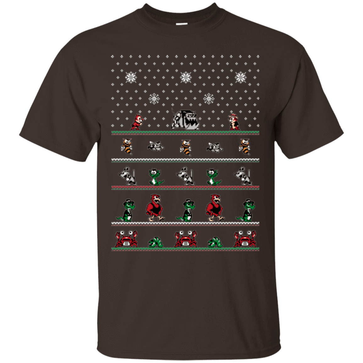 T-Shirts Dark Chocolate / Small Chip n Dale Christmas Rangers T-Shirt