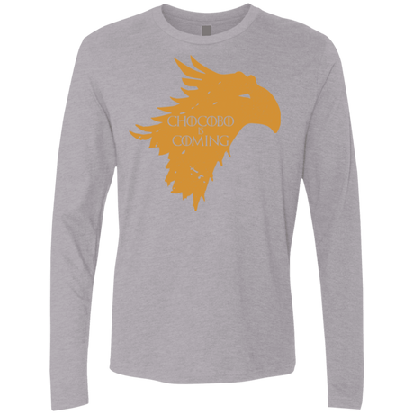 T-Shirts Heather Grey / Small Chocobo is Coming Men's Premium Long Sleeve