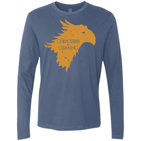 T-Shirts Indigo / Small Chocobo is Coming Men's Premium Long Sleeve