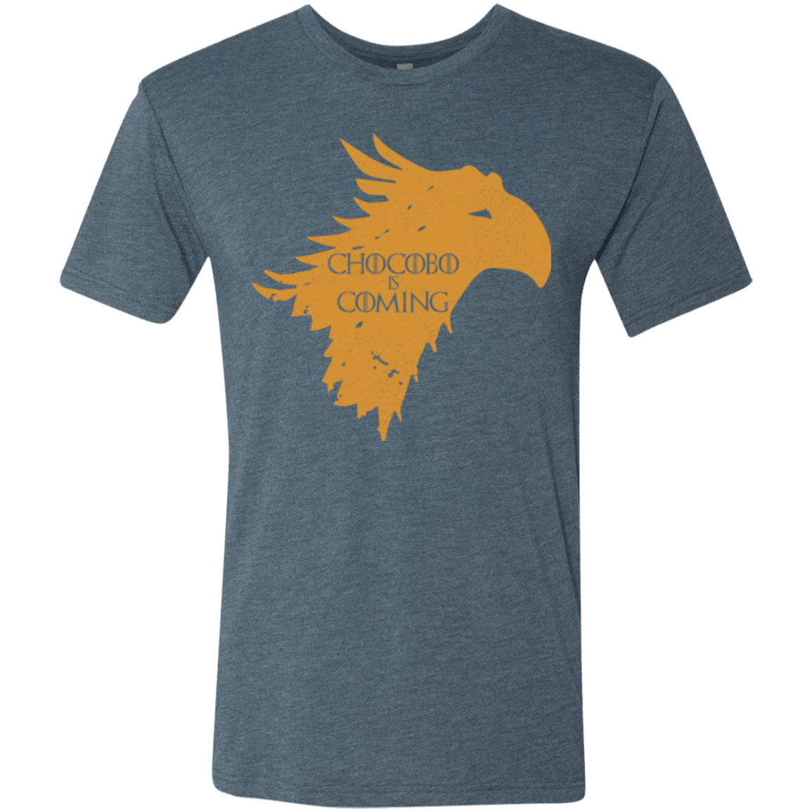 T-Shirts Indigo / Small Chocobo is Coming Men's Triblend T-Shirt