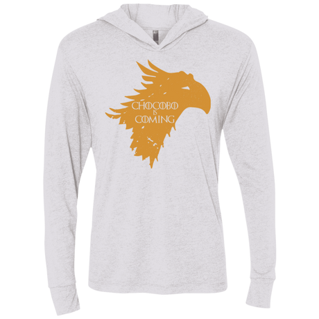T-Shirts Heather White / X-Small Chocobo is Coming Triblend Long Sleeve Hoodie Tee