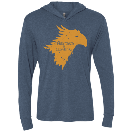 T-Shirts Indigo / X-Small Chocobo is Coming Triblend Long Sleeve Hoodie Tee