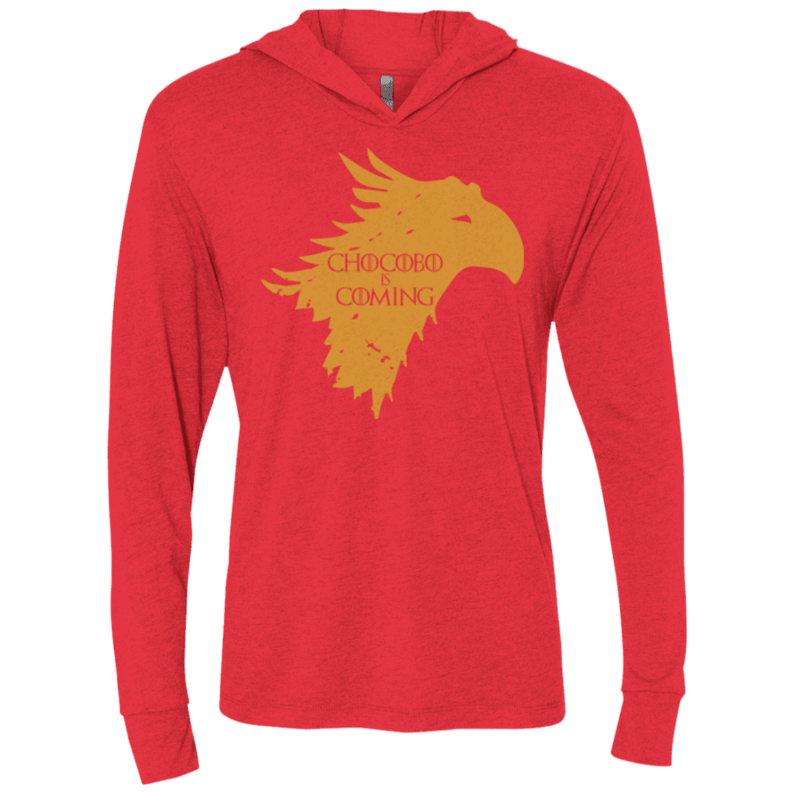 T-Shirts Vintage Red / X-Small Chocobo is Coming Triblend Long Sleeve Hoodie Tee