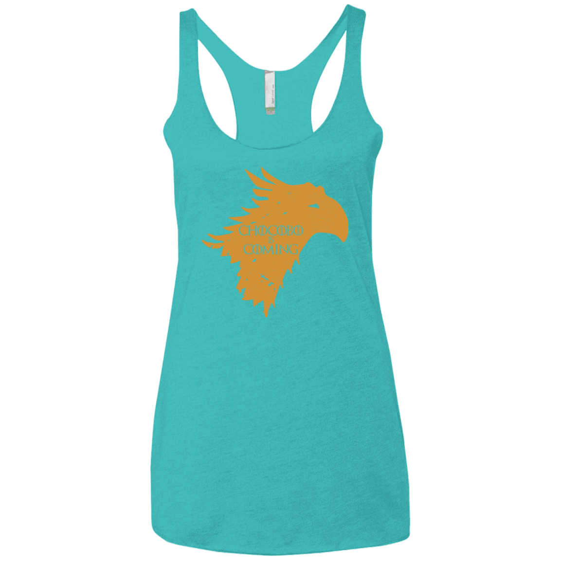 T-Shirts Tahiti Blue / X-Small Chocobo is Coming Women's Triblend Racerback Tank