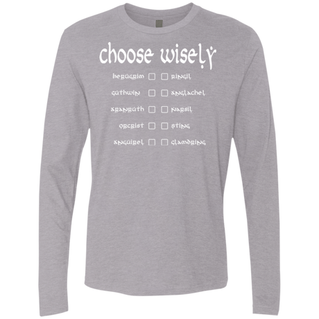 T-Shirts Heather Grey / Small Choose wisely Men's Premium Long Sleeve