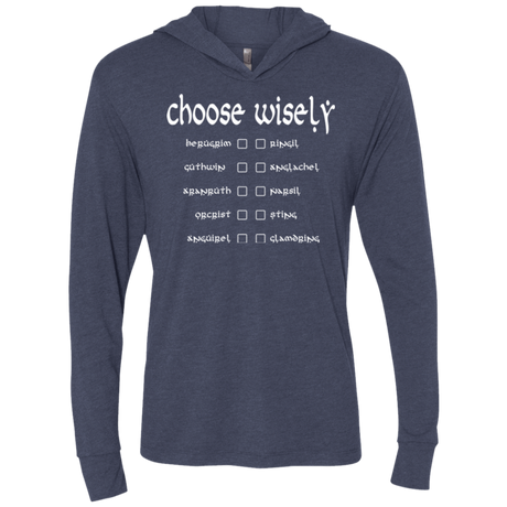 T-Shirts Vintage Navy / X-Small Choose wisely Triblend Long Sleeve Hoodie Tee