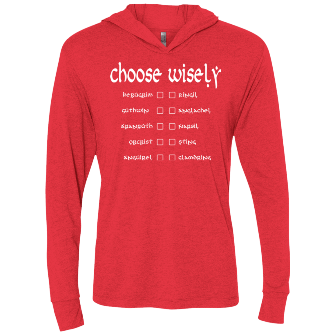 T-Shirts Vintage Red / X-Small Choose wisely Triblend Long Sleeve Hoodie Tee