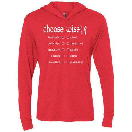 T-Shirts Vintage Red / X-Small Choose wisely Triblend Long Sleeve Hoodie Tee
